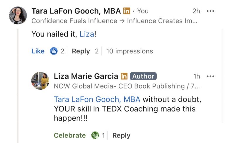 Liza Marie Garcia TEDx Coaching Testimonial