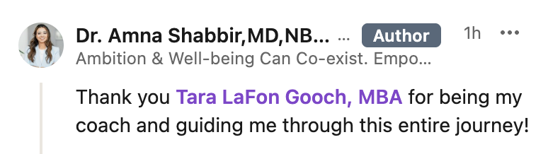 Dr. Amna Shabbir TEDx coaching testimonial