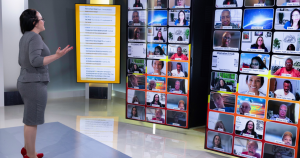 Tara speaking at a virtual event