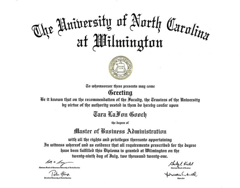 Masters Degree From University of Wilmington