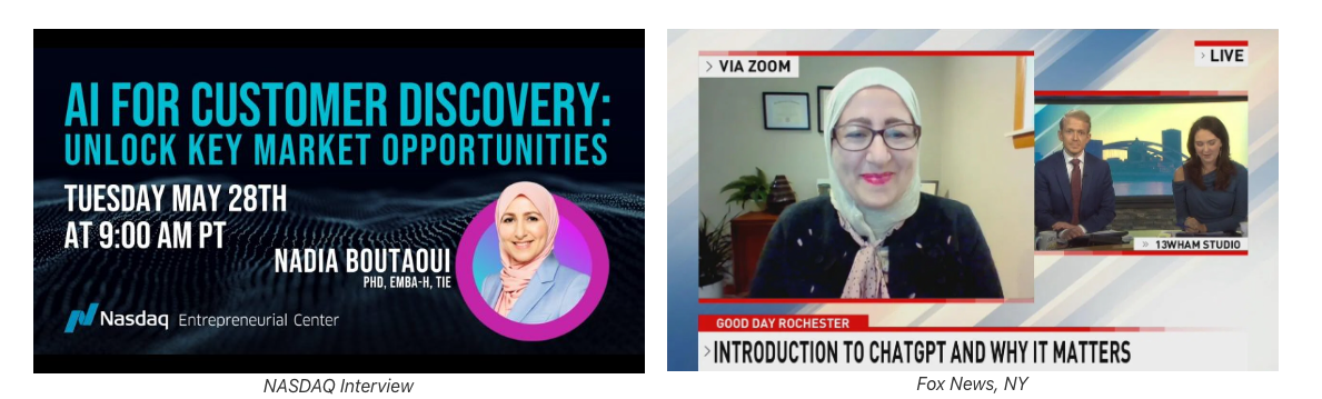 Dr. Nadia Boutaoui on the Nasdaq Entrepreneurial Center and Fox News, NY
